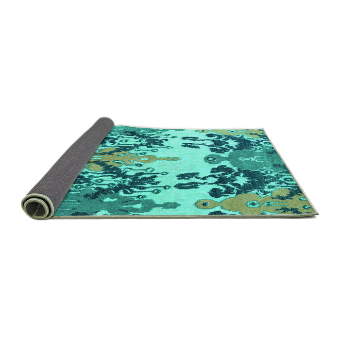 Sideview of Abstract Turquoise Modern Rug, abs5231turq