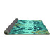 Sideview of Abstract Turquoise Modern Rug, abs5231turq