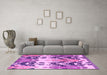 Machine Washable Abstract Pink Modern Rug in a Living Room, wshabs5231pnk