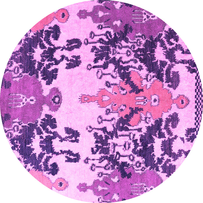 Round Abstract Pink Modern Rug, abs5231pnk