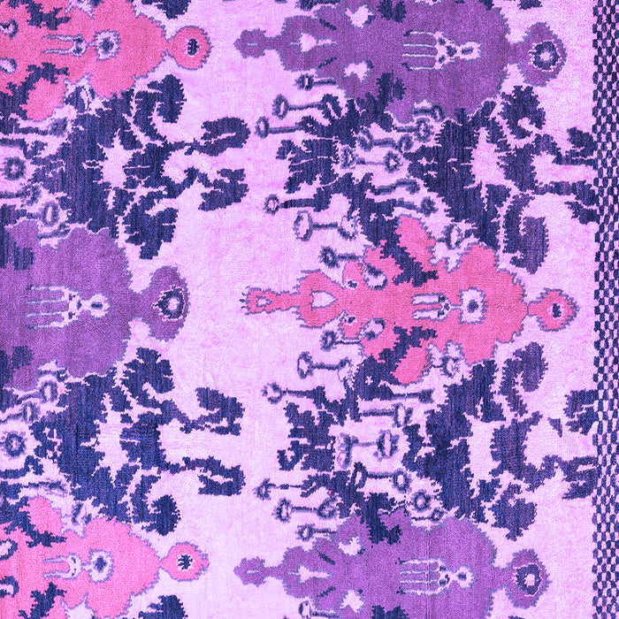 Square Machine Washable Abstract Purple Modern Area Rugs, wshabs5231pur