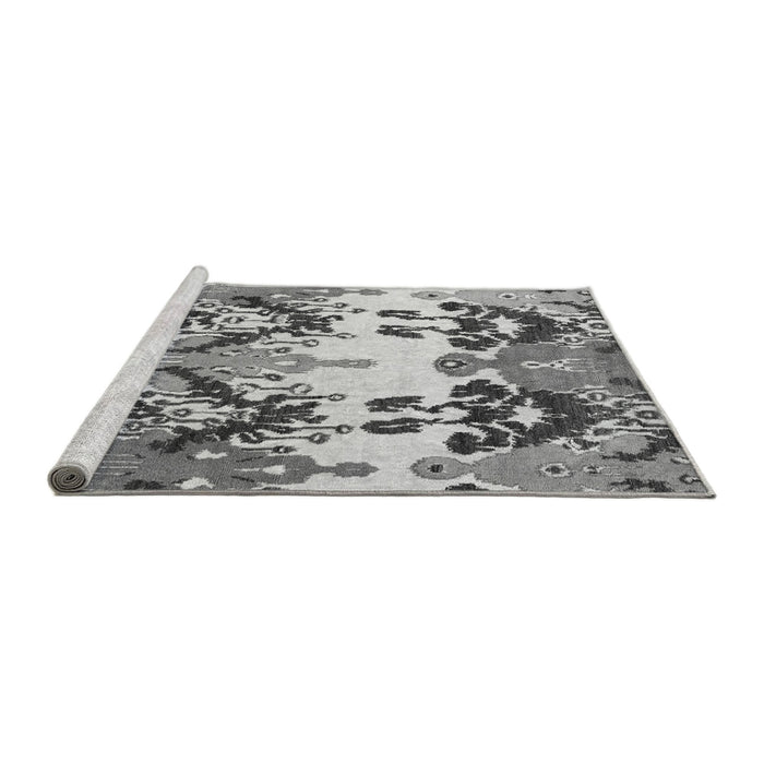 Sideview of Machine Washable Abstract Gray Modern Rug, wshabs5231gry