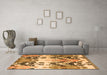 Machine Washable Abstract Orange Modern Area Rugs in a Living Room, wshabs5231org