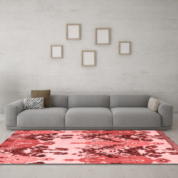 Modern Red Washable Rugs
