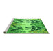 Sideview of Machine Washable Abstract Green Modern Area Rugs, wshabs5231grn