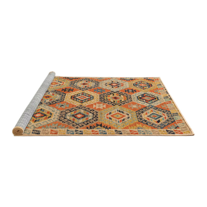 Sideview of Machine Washable Abstract Red Rug, wshabs5232