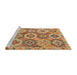 Sideview of Machine Washable Abstract Red Rug, wshabs5232