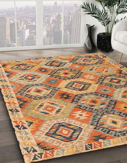Machine Washable Abstract Red Rug in a Family Room, wshabs5232