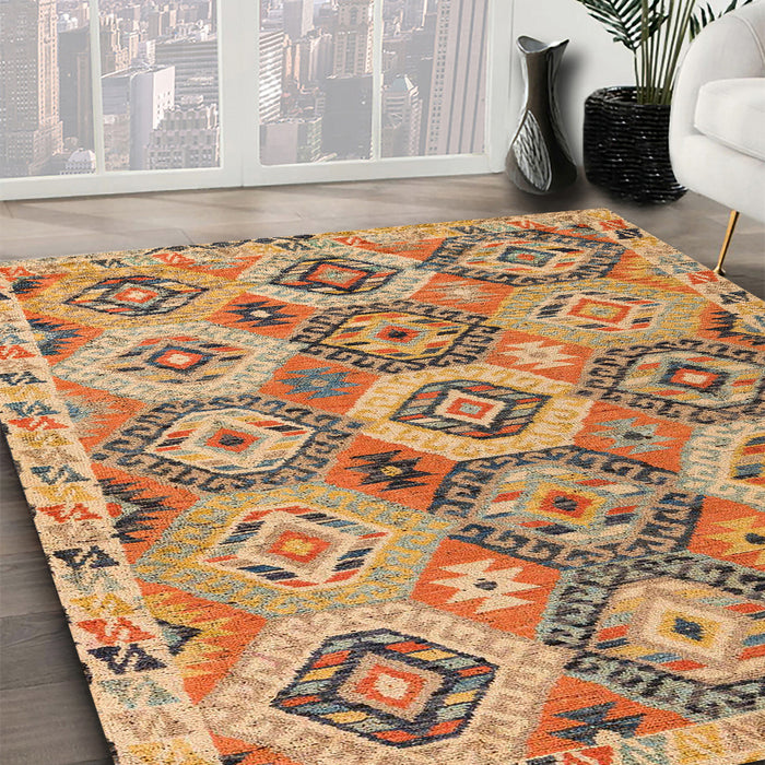 Machine Washable Abstract Red Rug in a Family Room, wshabs5232