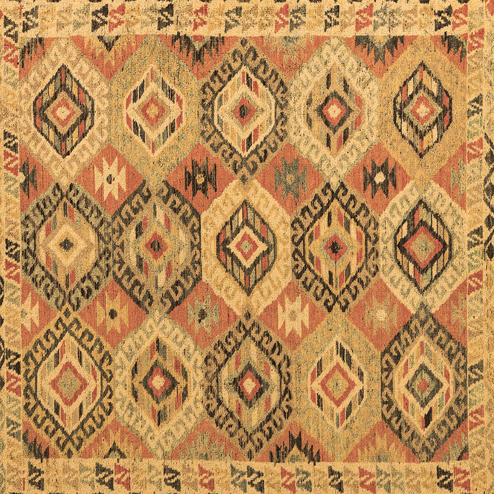 Square Southwestern Brown Country Rug, abs5232brn