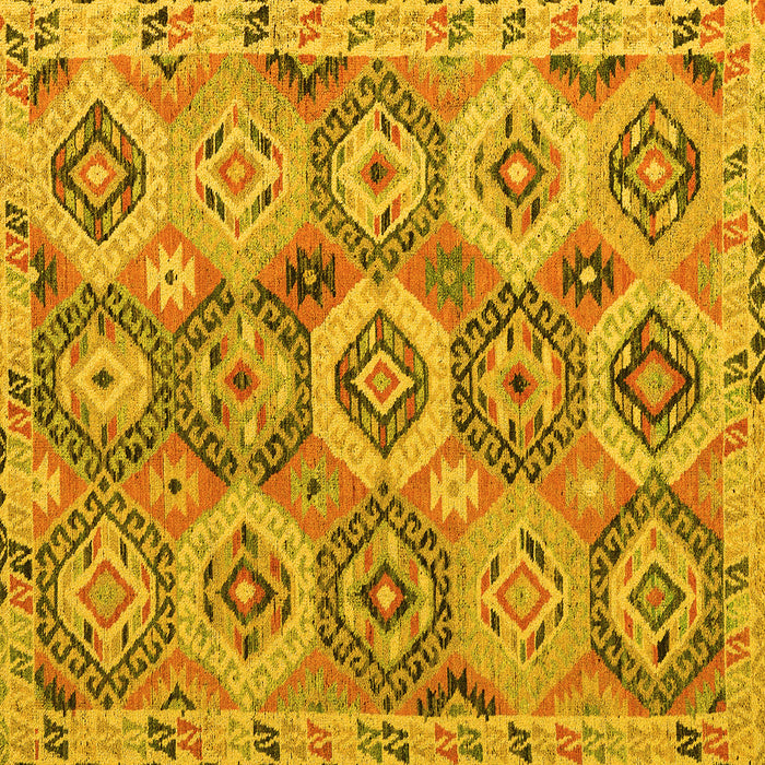 Square Southwestern Yellow Country Rug, abs5232yw