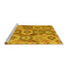 Sideview of Machine Washable Southwestern Yellow Country Rug, wshabs5232yw