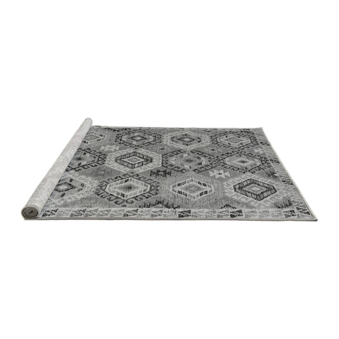 Sideview of Machine Washable Southwestern Gray Country Rug, wshabs5232gry