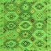 Square Southwestern Green Country Rug, abs5232grn