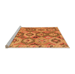 Sideview of Machine Washable Southwestern Orange Country Area Rugs, wshabs5232org