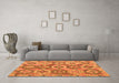 Machine Washable Southwestern Orange Country Area Rugs in a Living Room, wshabs5232org
