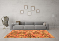 Machine Washable Southwestern Orange Country Rug, wshabs5232org