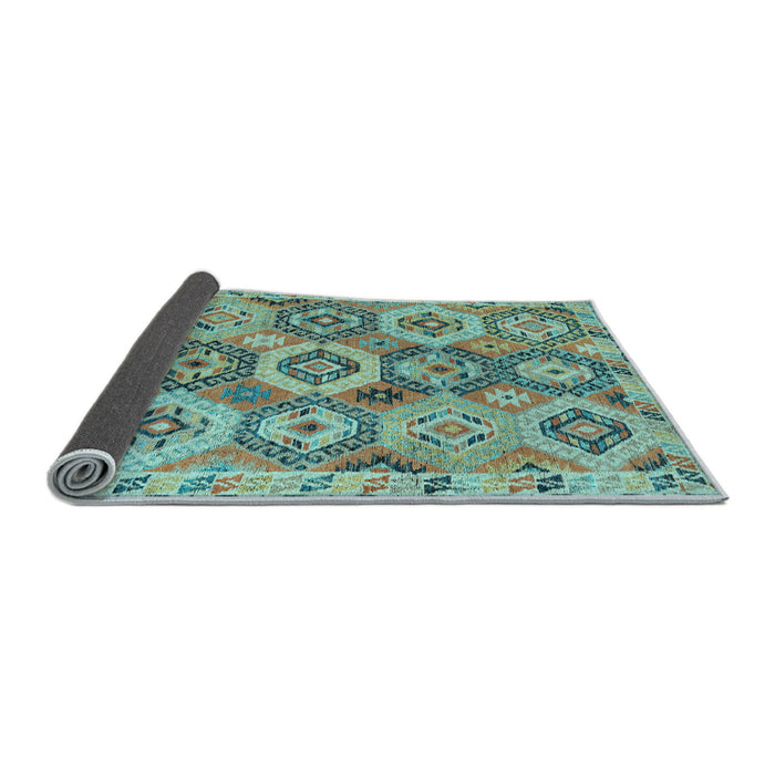 Sideview of Southwestern Light Blue Country Rug, abs5232lblu