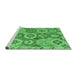 Sideview of Machine Washable Southwestern Emerald Green Country Area Rugs, wshabs5232emgrn