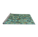 Sideview of Machine Washable Southwestern Light Blue Country Rug, wshabs5232lblu