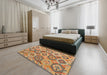 Abstract Red Southwestern Rug in a Bedroom, abs5232