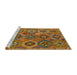 Sideview of Machine Washable Abstract Cinnamon Brown Rug, wshabs5233