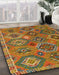 Machine Washable Abstract Cinnamon Brown Rug in a Family Room, wshabs5233
