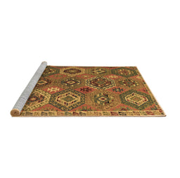 Sideview of Machine Washable Southwestern Brown Country Rug, wshabs5233brn