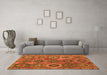 Machine Washable Southwestern Orange Country Area Rugs in a Living Room, wshabs5233org