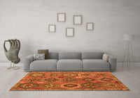 Machine Washable Southwestern Orange Country Rug, wshabs5233org