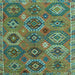 Square Southwestern Light Blue Country Rug, abs5233lblu