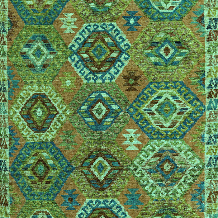 Machine Washable Southwestern Turquoise Country Area Rugs, wshabs5233turq