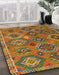 Abstract Cinnamon Brown Southwestern Rug in Family Room, abs5233