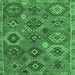 Square Southwestern Emerald Green Country Rug, abs5233emgrn