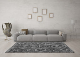 Machine Washable Southwestern Gray Country Rug in a Living Room,, wshabs5233gry