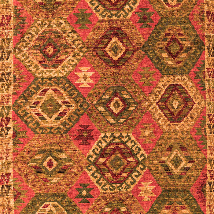 Machine Washable Southwestern Orange Country Area Rugs, wshabs5233org