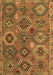 Machine Washable Southwestern Brown Country Rug, wshabs5233brn