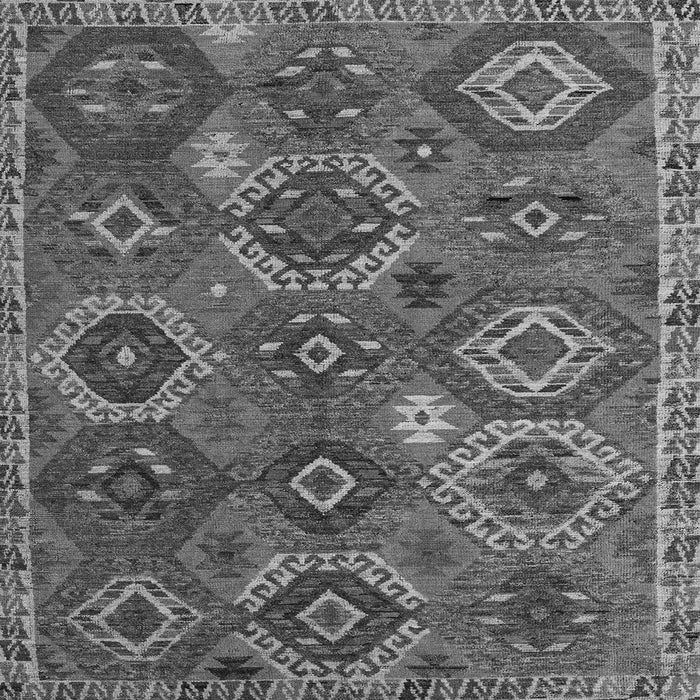 Square Southwestern Gray Country Rug, abs5233gry