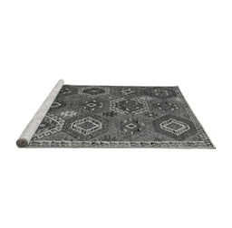 Sideview of Machine Washable Southwestern Gray Country Rug, wshabs5233gry