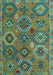 Southwestern Light Blue Country Rug, abs5233lblu