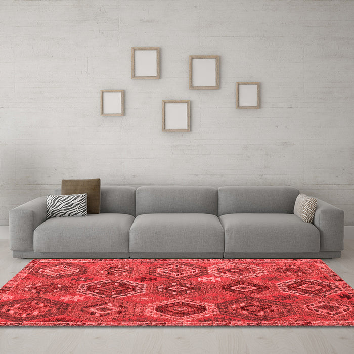 Country Red Washable Rugs