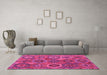 Machine Washable Southwestern Pink Country Rug in a Living Room, wshabs5233pnk