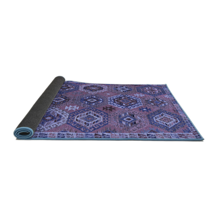 Sideview of Southwestern Blue Country Rug, abs5233blu