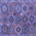 Square Southwestern Blue Country Rug, abs5233blu