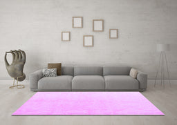Machine Washable Solid Purple Modern Area Rugs in a Living Room, wshabs5234pur