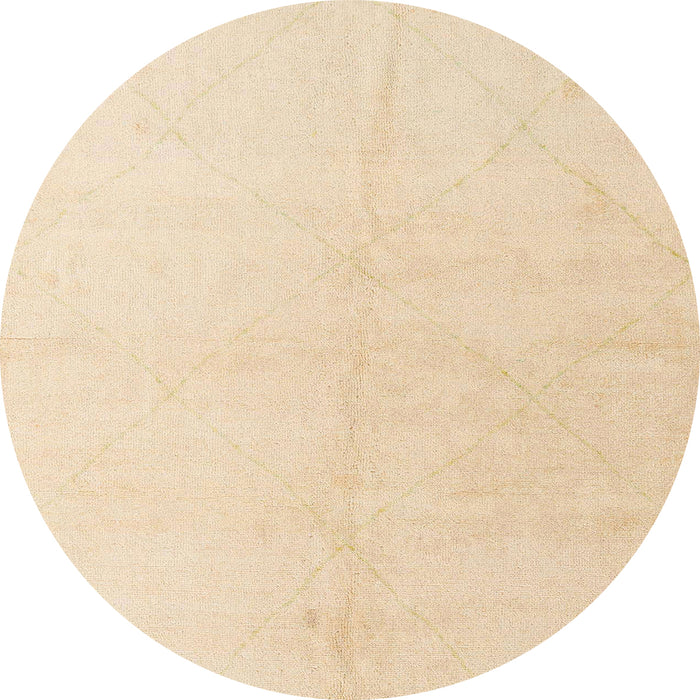 Round Machine Washable Abstract Yellow Rug, wshabs5234