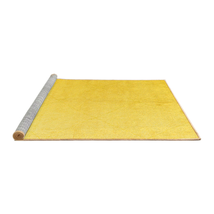Sideview of Machine Washable Solid Yellow Modern Rug, wshabs5234yw