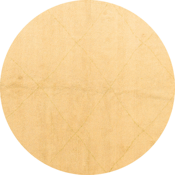 Round Solid Brown Modern Rug, abs5234brn