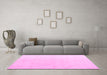 Machine Washable Solid Pink Modern Rug in a Living Room, wshabs5234pnk