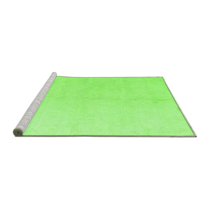 Sideview of Machine Washable Solid Green Modern Area Rugs, wshabs5234grn